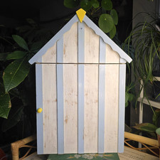 Vintage Wooden Cupboard Shelf Beach Hut Wall Hang Spices Mugs Trinkets Bathroom