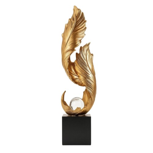 Feather sculpture with crystal - feather,