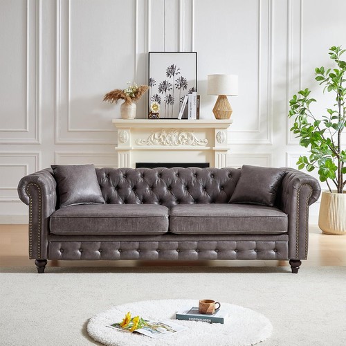 Chesterfield sofa couch - 85.5",