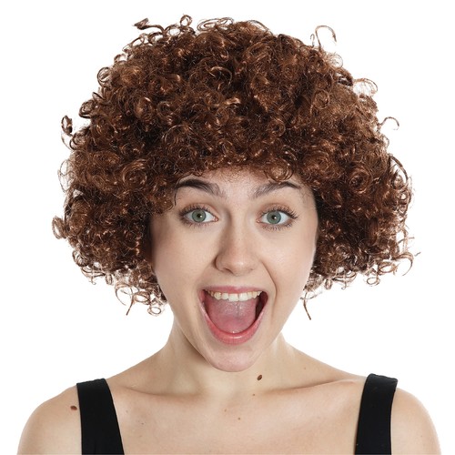 Brown afro wig - brown, fancy