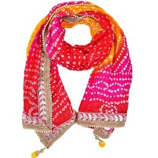 Women Silk Bandhani Bandhej