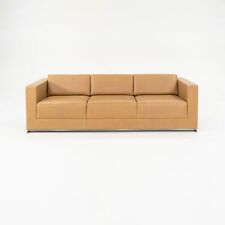 2019 Bernhardt Design B.1 Three Seat Sofa by Fabien Baron with Caramel Leather