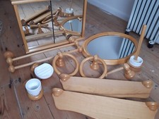 Beech/Pine Wooden Bathroom Set, 11 items