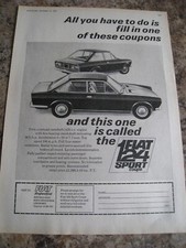FIAT 124 SPORT COUPE CAR FILL IN COUPONS 1967 ADVERT A4 FILE 25