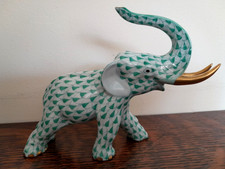 HEREND Green  Fishnet ELEPHANT