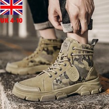 Mens Camouflage Military Tactical Boots Waterproof Laca Up Combat Work Shoes UK