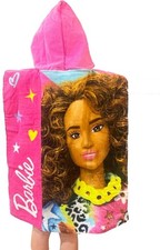 Barbie Hooded Towel Kids Poncho Swimming Beach Pool Fresh Pink Robe 115cm x 50cm