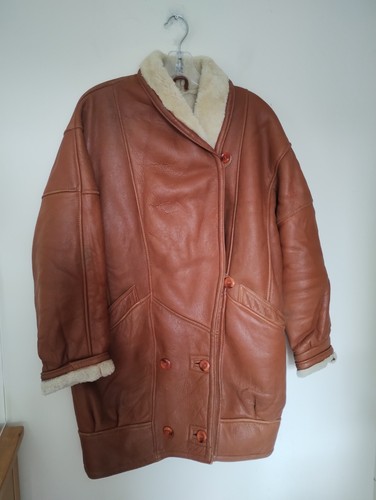 Vintage 1980s long tan leather - tan,