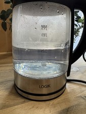 Logik L17Gk22 Glass Cordless Kettle - 1.7L, 3000W