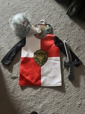Childrens dress up knights medieval battle top, helmet and sword aged 6-8 years
