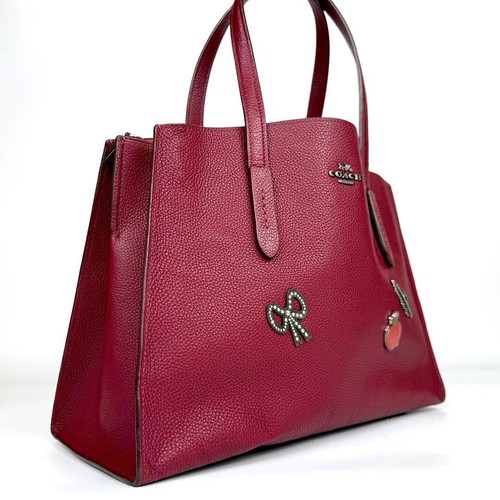 Coach tote bag - leather, red