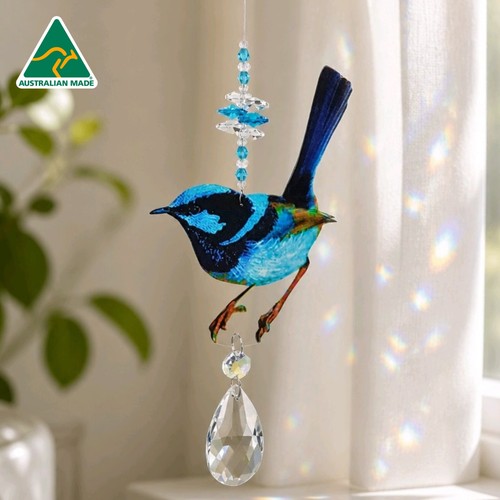 Blue fairy wren crystal - blue,