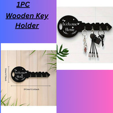 Wooden Key Holder with Hooks  Wall Mount, Space-Saving Organizer for Keys