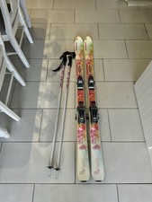 Dynastar Exclusive 153cm skis with Look bindings + matching pink Scott poles