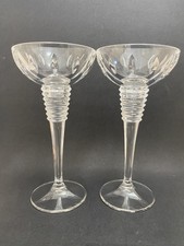 Marquis by Waterford “Gemini” 8" Lead Crystal Ball Candle Holders