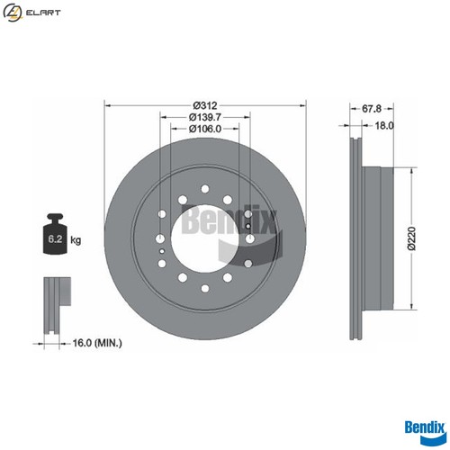 Brake disc bds1289 for - 2x,