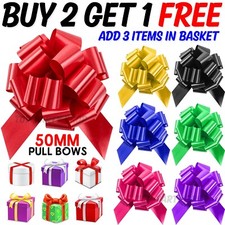 Large 50mm Pull Bow Quality Gift Present Wrap Ribbon Wedding Car Birthday Party