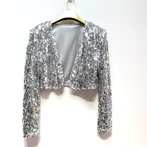 Women sequin cropped cardigan - cropped,