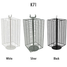 Rotary Mesh Counter Stand - 4 Sides With Header in 2 Colours -Shop Display (K71)