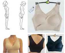 Ex Marks Posture Corrector Bra Lightly Padded Non Wire Back Support Front Fasten