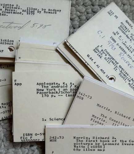 Lot library card catalog - library,