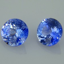 Pair of Round Blue Sapphires 0.85ct natural loose gemstones