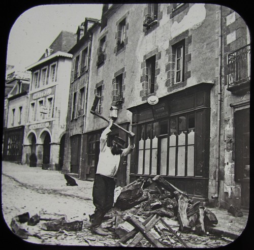 Glass magic lantern slide - glass,
