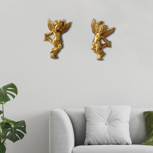Pair angel statue wall - angel,