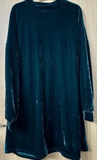 Gorgeous Primark Emerald Green Velvet Dress Size 12