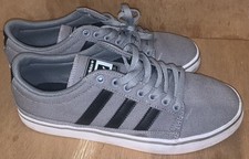 adidas Originals Rayado Low Top Canvas Skate Shoes Grey, Black Stripes Size UK 8