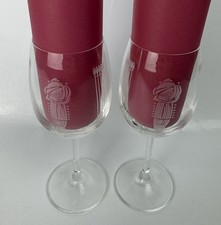 Charles Rennie Macintosh Design Wine Glasses X2 - 19cm Tall