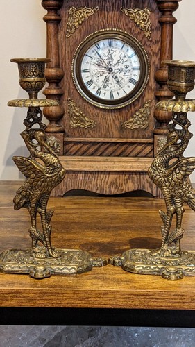 Crane stork antique bronze - antique,