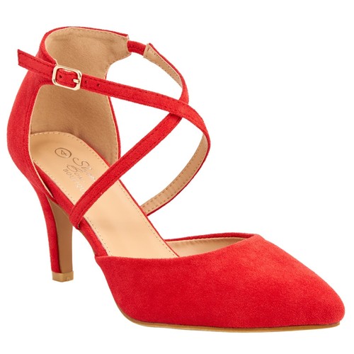 Ladies suede mid - heel, pointed
