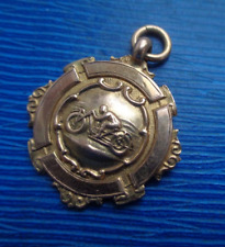 Gold MOTOR CYCLE Medal 9ct Rose Gold Fob Pendant hm 1928 Chester by  T J Skelton