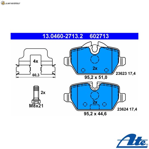 Brake pad set disc - set,