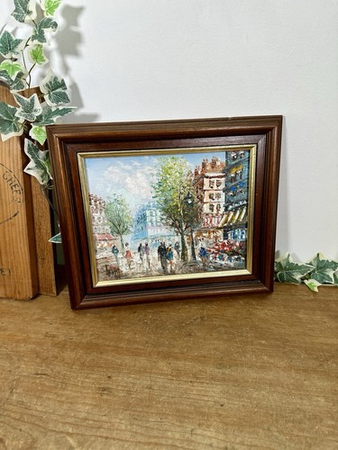 Vintage parisian oil canvas - on,
