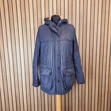 Barbour Durham Wax Jacket Blue UK 12 Country Waterproof Waxed Hooded 4oz
