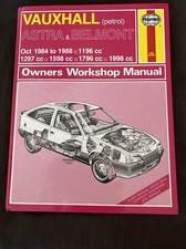 Haynes Vauxhall Astra / Belmont SRi GTE Petrol 1984 -1988 Repair Workshop Manual