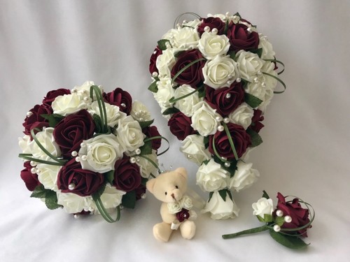 Burgundy wedding bouquet - burgundy,