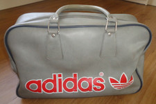 Vintage Adidas Grey Red Peter Black 1970s Holdall Travel Sports Bag 70s 80s