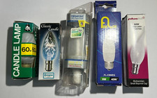 Candle Bulbs 60w BC SES SBC E27 Lot of 5 Assorted Twisted Clear Frosted Lamp CFL
