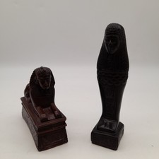 Egyptian Sphinx And statue of god Anubis Figures wooden (#H1/19)