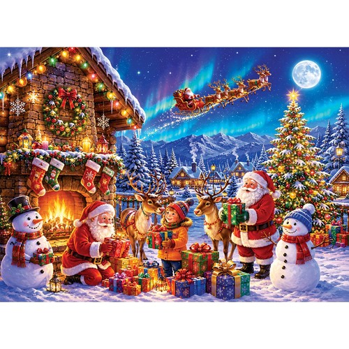 Santa mountain cabin christmas - santa,