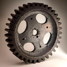 Antique Wooden Foundry Cog Wheel, Sand Casting Pattern 12 Inch Handmade Polished