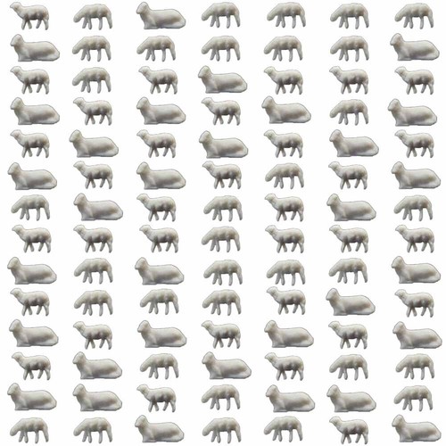 Model sheep white - white, diy