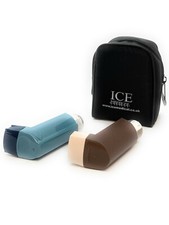 Black ICE Medical 2 Inhaler Medication Bag Case (Small) - Asthma, Travel, Home