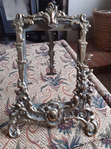 Ornate brass vintage picture - brass,