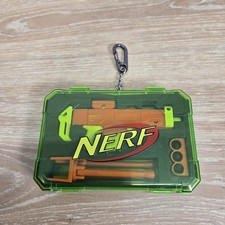 Nerf On The Go Micro Blaster Keychain Keyring Green Case Orange Gun Mini Rare 
