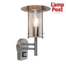Saxby 4479782 York PIR Outdoor Garden Stainless Steel Single Wall Light IP44