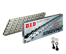 DID ZVMX X-Ring bike chain silver 520 pitch / 116 links open+rivet lock